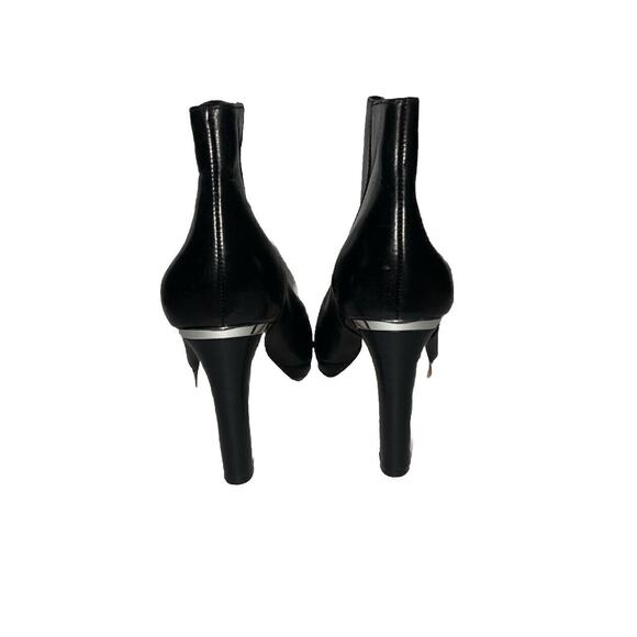 Antonio Melani 9M Black Leather 3" Heel Boots Zipper looks new - Picture 4 of 6